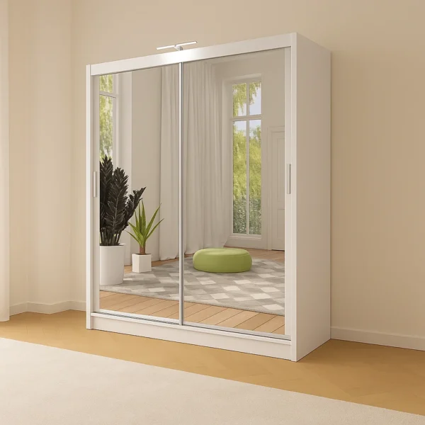 203 cm Berlin Sliding Mirror Door Wardrobe