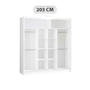 203cm wide mirror sliding wardrobe interior