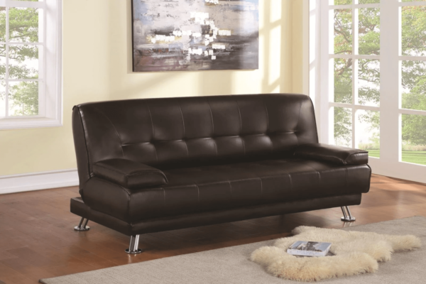 3 Seater Chloe Leather Sofa Bed Brown