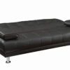 3 Seater Chloe Leather Sofa Bed Black