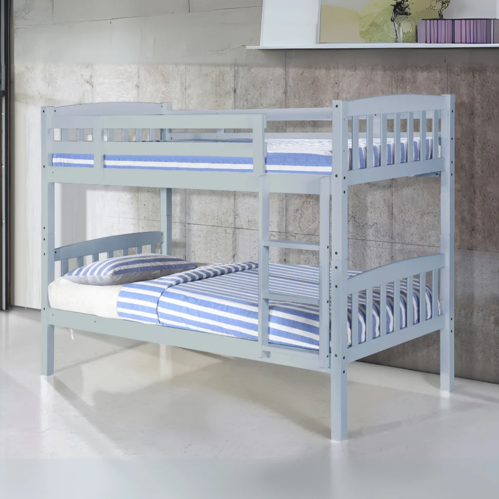 Single Grey wooden bunk bed frame