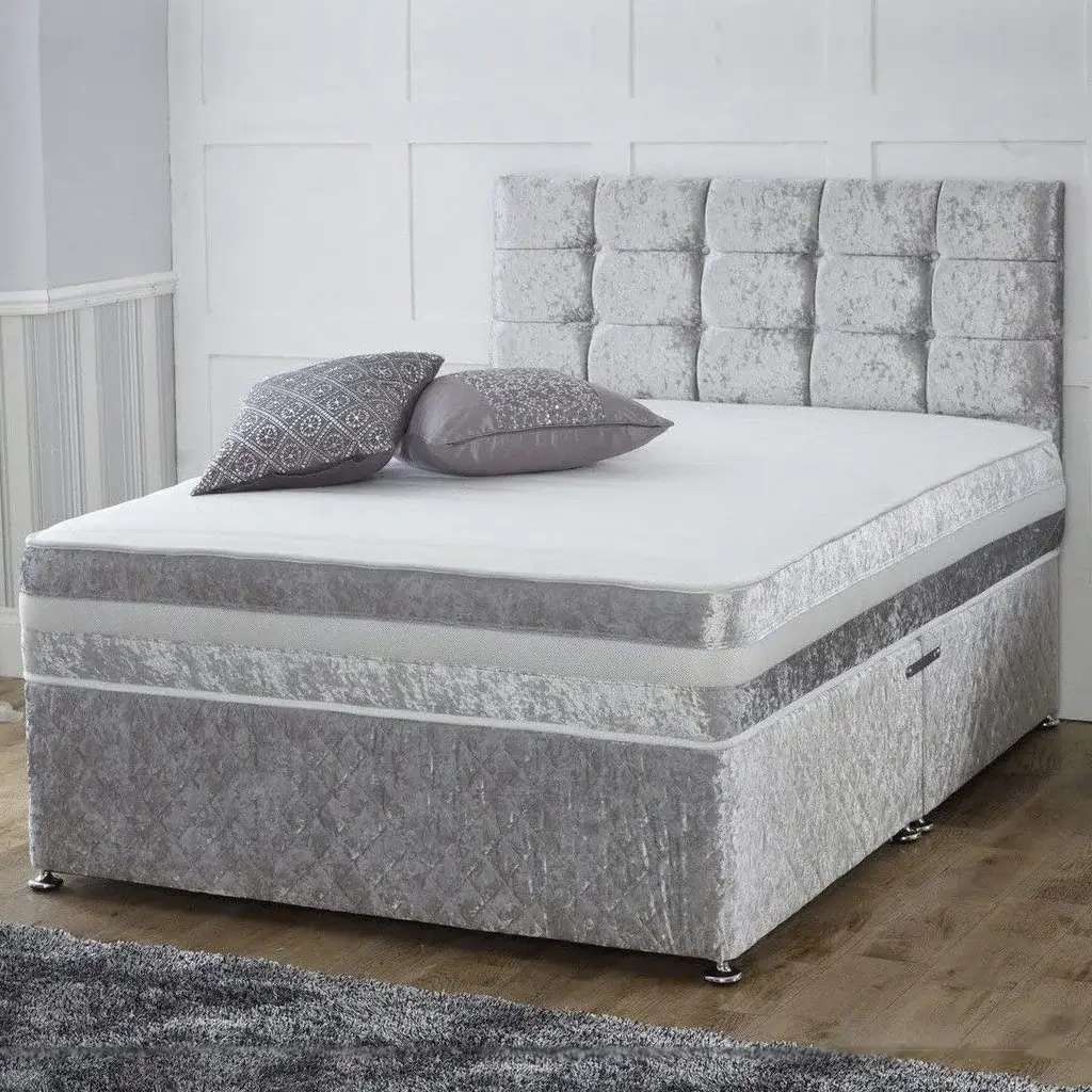 Crushed Velvet Divan Bed Tender Sleep Furniture