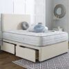 Small Double Divan Bed With Mattress Cream