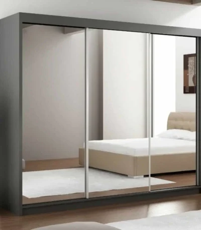 Paris Lux Mirror Sliding Door Wardrobe - 250 CM