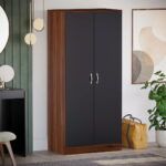 Alina 2 Door Wardrobe Black & Walnut