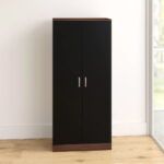 Alina 2 Door Wardrobe Black & Walnut