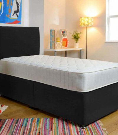 Single Divan Bed With Memory Orthopaedic Mattress and Headboard