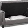 Istanbul 2 Seater Leather Ottoman Sofa Bed grey