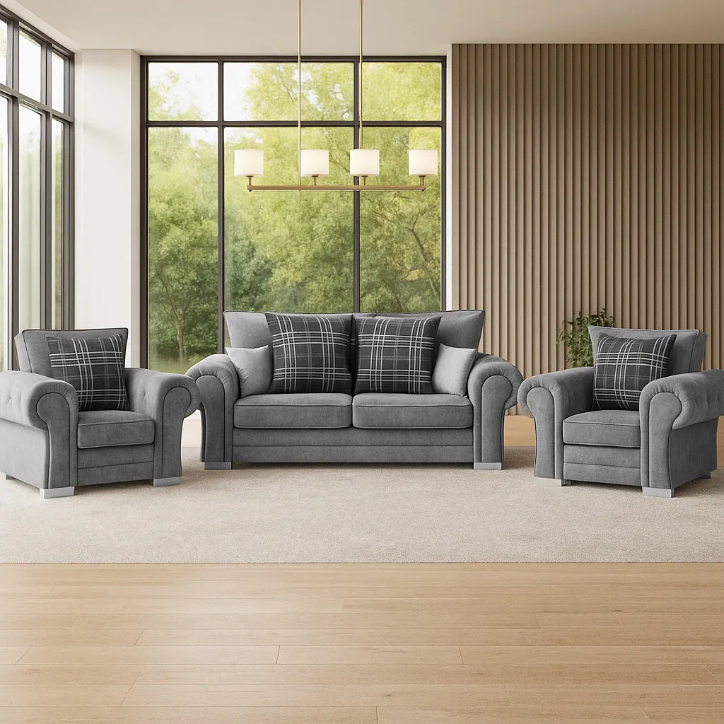 Verona 1+1+3 Steater Verona Corner - 3+2 Seater Sofa Set – Grey - Image 1