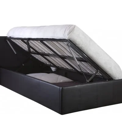 Side Lift Leather Ottoman Storage Bed