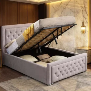 Plush Velvet Heaven Ottoman Storage Bed