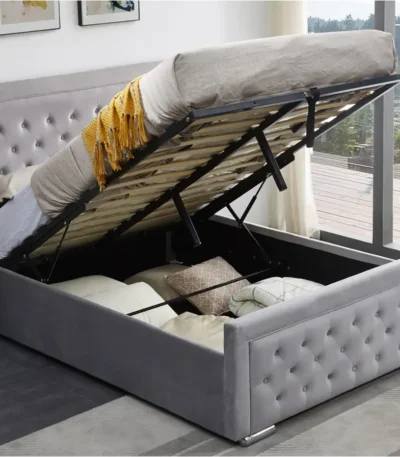 Plush Velvet Heaven Ottoman Storage Bed