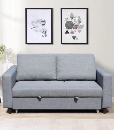 Grey sofa bed with storage