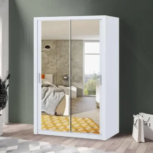 White 150cm Bonito Mirror Door Wardrobe