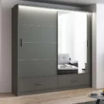 208cm Marsylia Grey Wardrobe