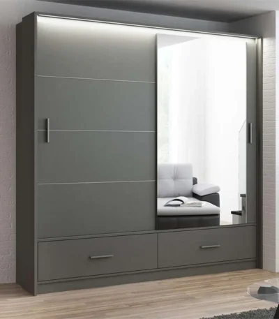 208cm Marsylia Grey Wardrobe