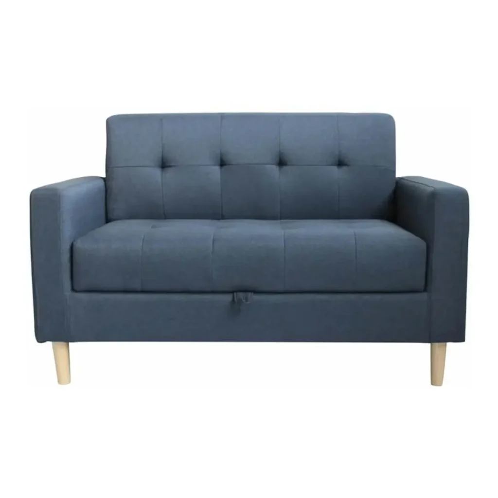 2 Seater Mart Ottoman Fabric Sofa Blue