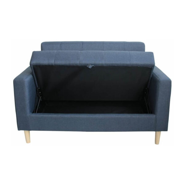 2 Seater Mart Ottoman Fabric Sofa Blue