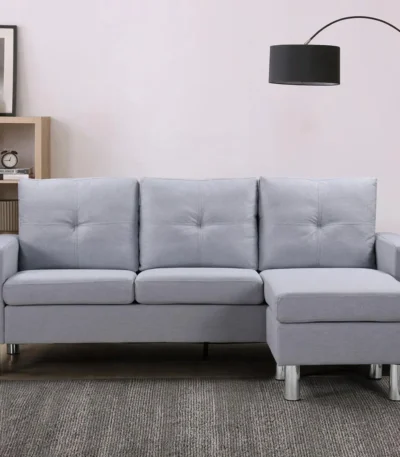 3-Seater LEM Fabric Sofa with Matching Footstool