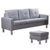 3-Seater LEM Fabric Sofa with Matching Footstool