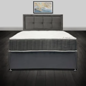 Eden Grey Luxury Plush Velvet Divan Bed