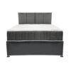 Grey Ikon Double Plush Velvet Divan Bed