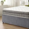 Grey Plush Velvet Divan Bed