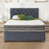 Grey Plush Velvet Divan Bed