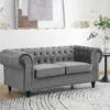 3 Seater Grey Chesterfield Sofa