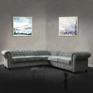 Grey Infinity Chesterfield Corner Sofa