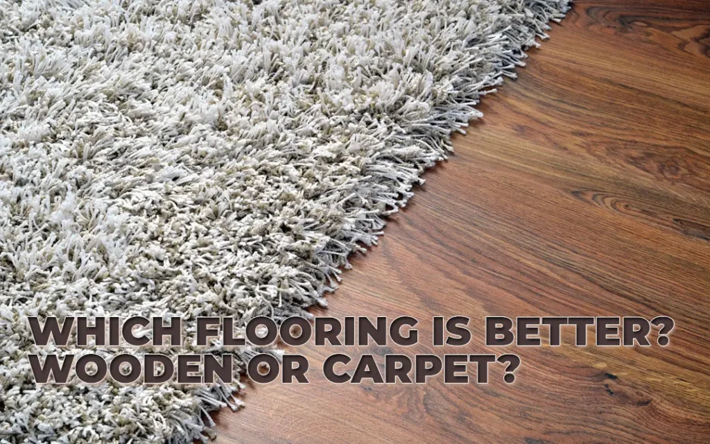 Carpet and wooden flooring