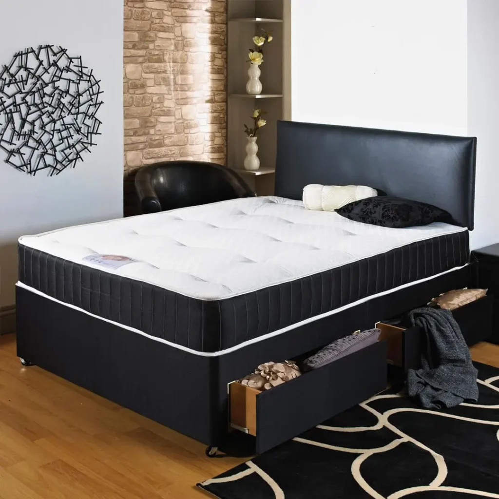 single bed with mattress