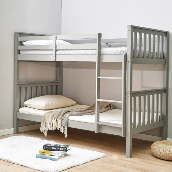 Single Wooden Bunk Bed With Mattress