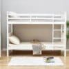 single white bunk bed