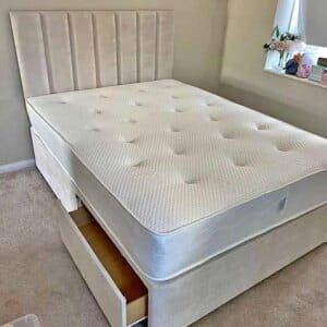 Small double divan bed with mattress