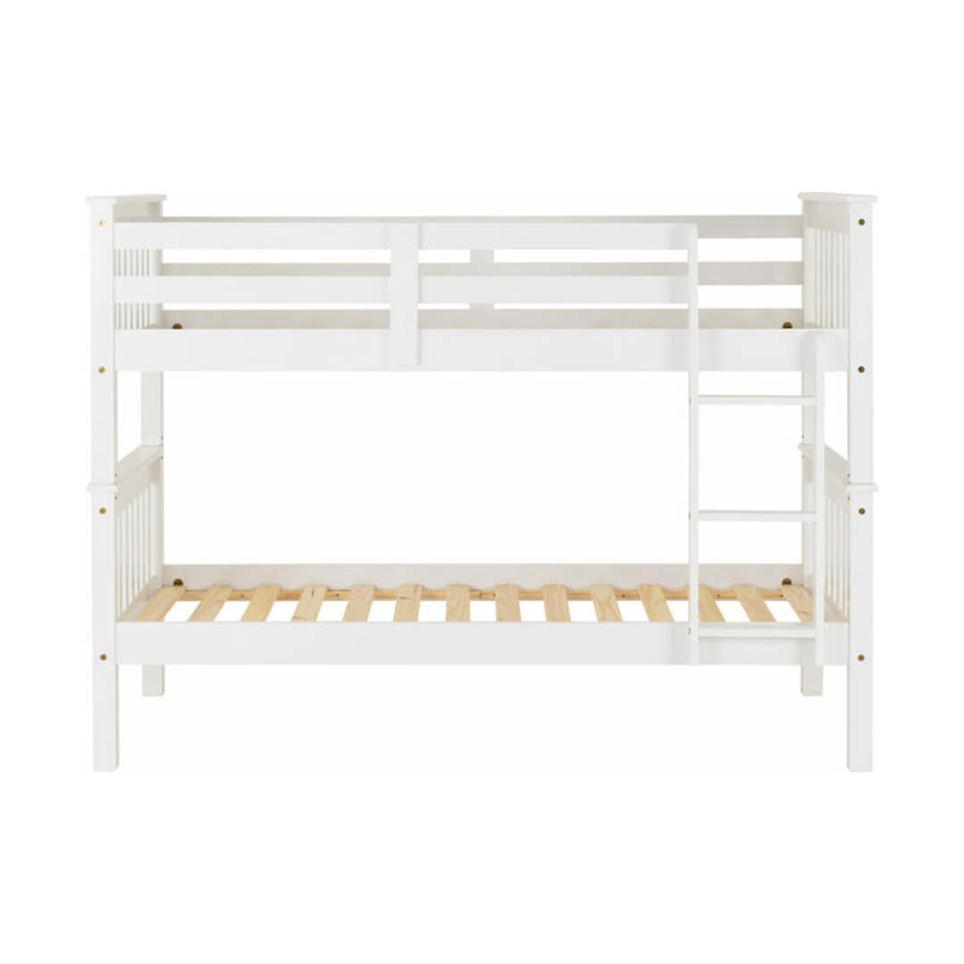 Neptune White Single Wooden Bunk Bed Tender Sleep Furniture