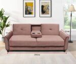 Brown 3 Seater Sofa Bed with Storage