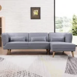 coventry fabric 3-seater corner sofa grey colour