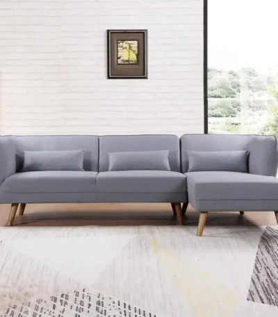 coventry fabric 3-seater corner sofa grey colour