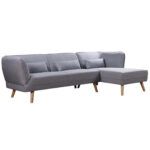 coventry fabric 3-seater corner sofa grey colour