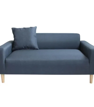 2-Seater Sky Fabric Sofa blue color