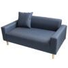 2-Seater Sky Fabric Sofa blue color