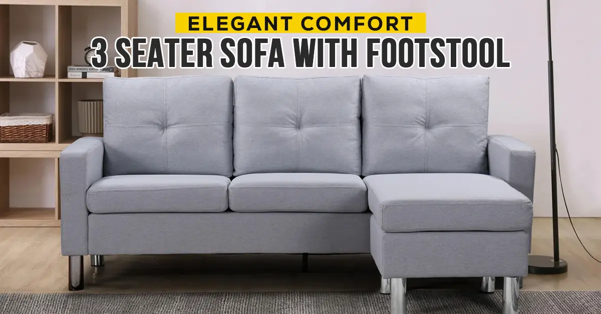 Elegant Comfort 3 Seater Sofa with Footstool