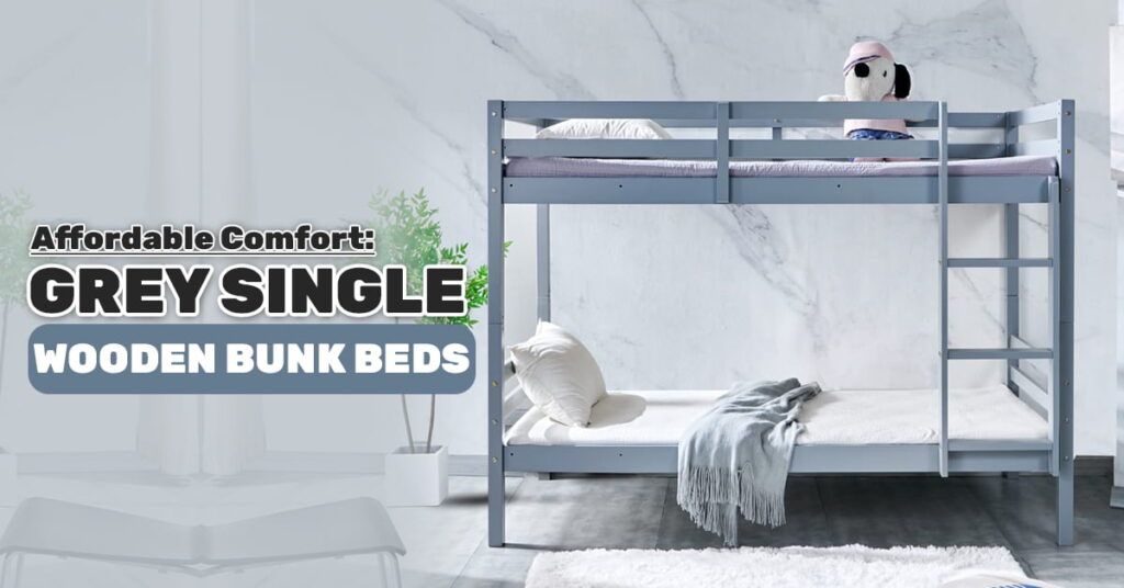 Affordable Comfort: Grey Single Wooden Bunk Beds