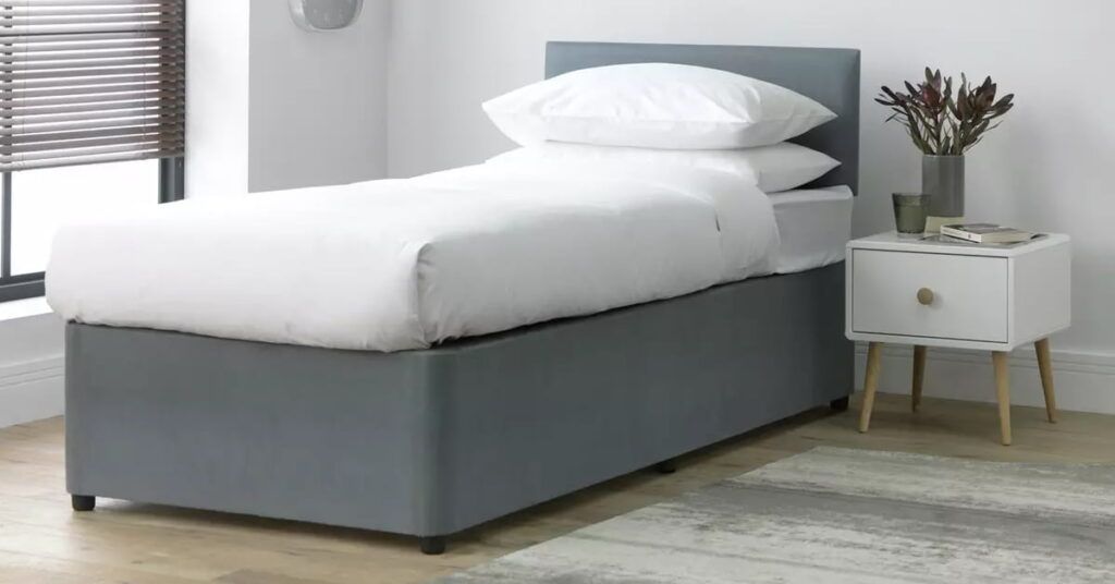 single bed with mattress