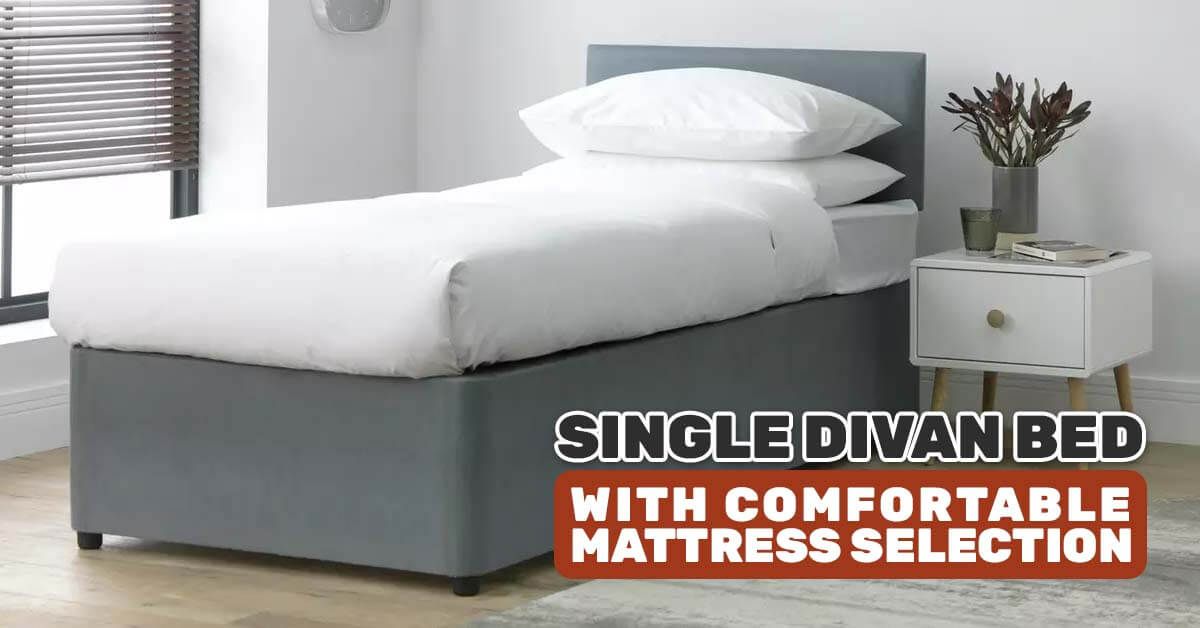 Single Divan Bed with Comfortable Mattress Selection