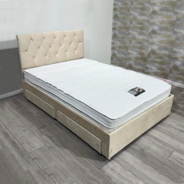 Small Double Platform Slatted bed Grey