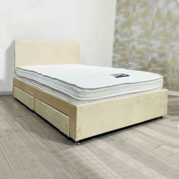 King Size Platform Slatted Bed Base with Optional Mattress, Headboard and Storage - Image 2