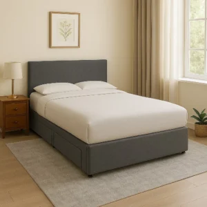 Small Double Platform Slatted Bed Base with Optional Mattress, Headboard and Storage