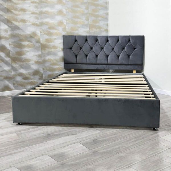 King Size Platform Slatted Bed Base with Optional Mattress, Headboard and Storage - Image 3